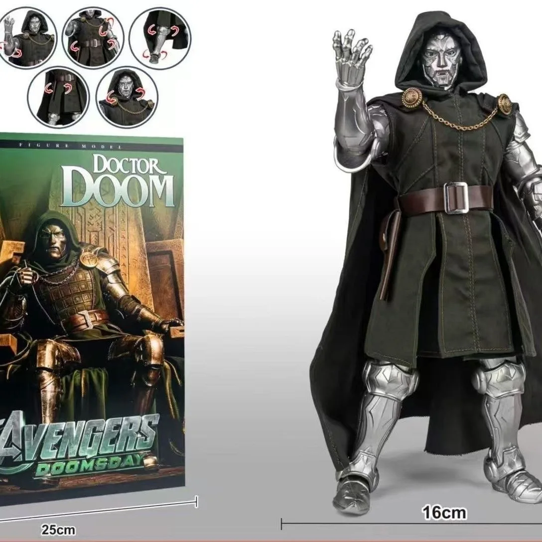 Figura de acción de Doctor Doom con capa de tela y articulación detallada