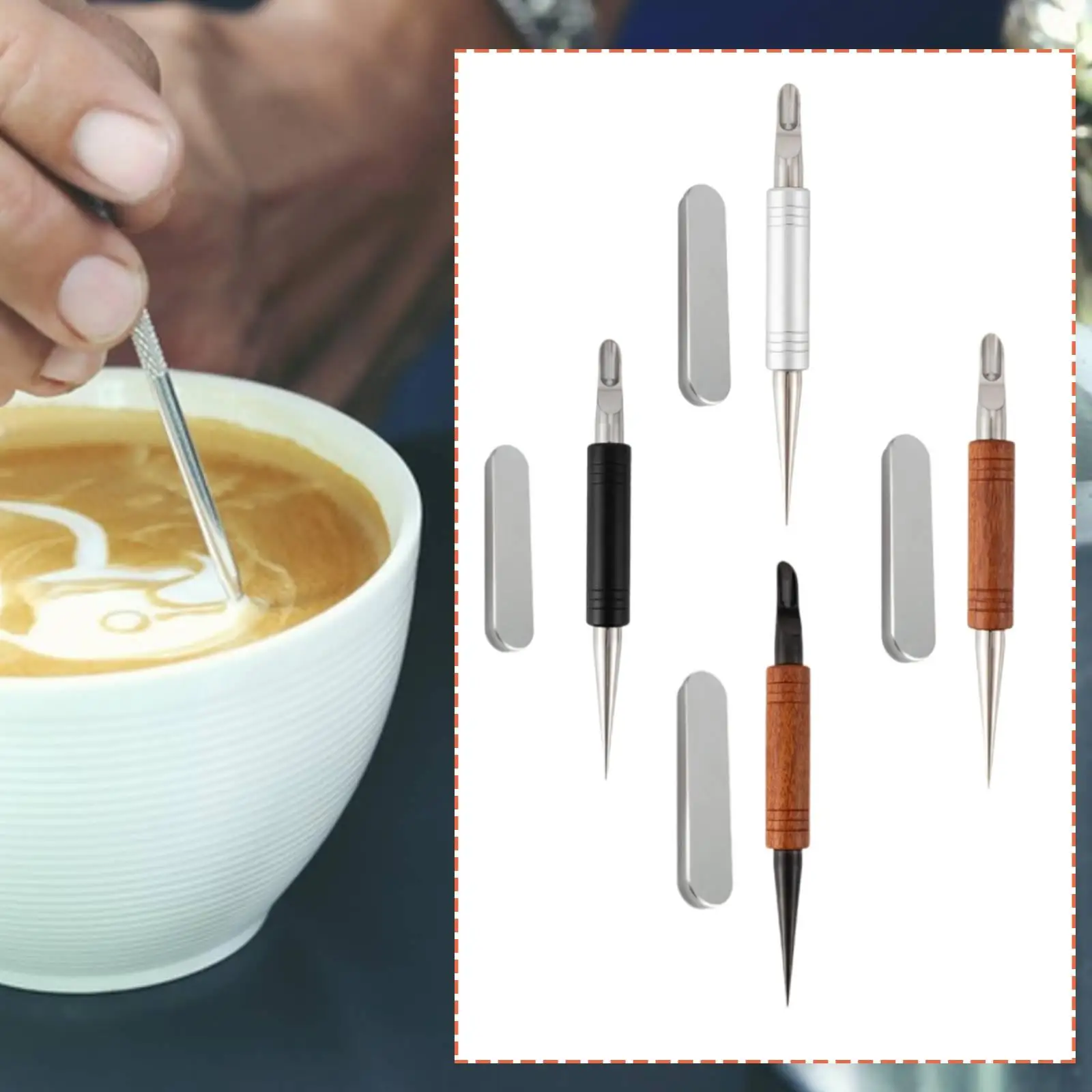 Pluma para latte art y dibujo en café – Decorador casero - imagen 5