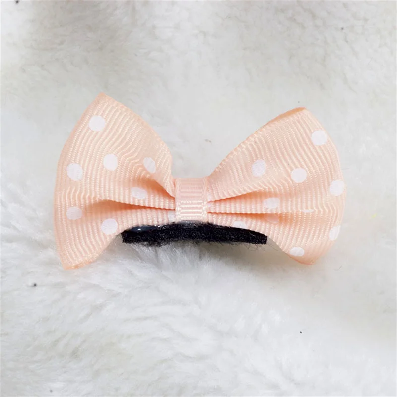 Pinzas para el pelo con lazo de lunares para perros y gatos