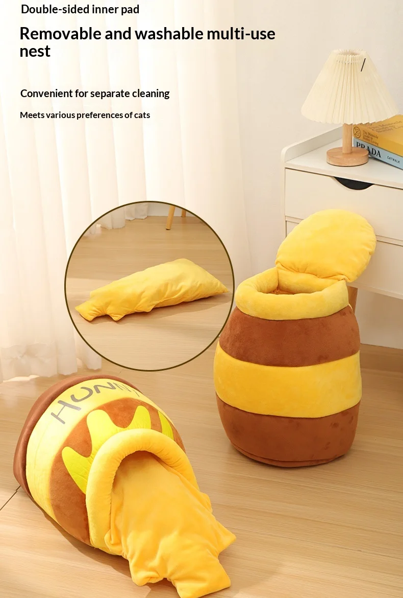 Cama cálida con estructura suave tipo cueva