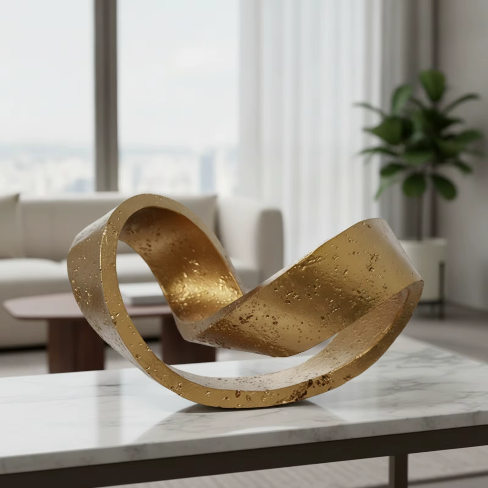 Escultura geométrica de cinta para decorar estantes y mesas - imagen 4