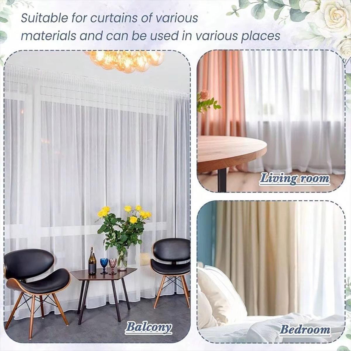 Cinta transparente para plisar cortinas - Guía decorativa para el hogar - imagen 5