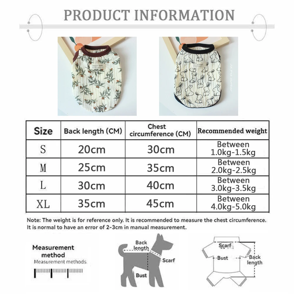 Chaleco de moda para perro con diseño de dibujos animados