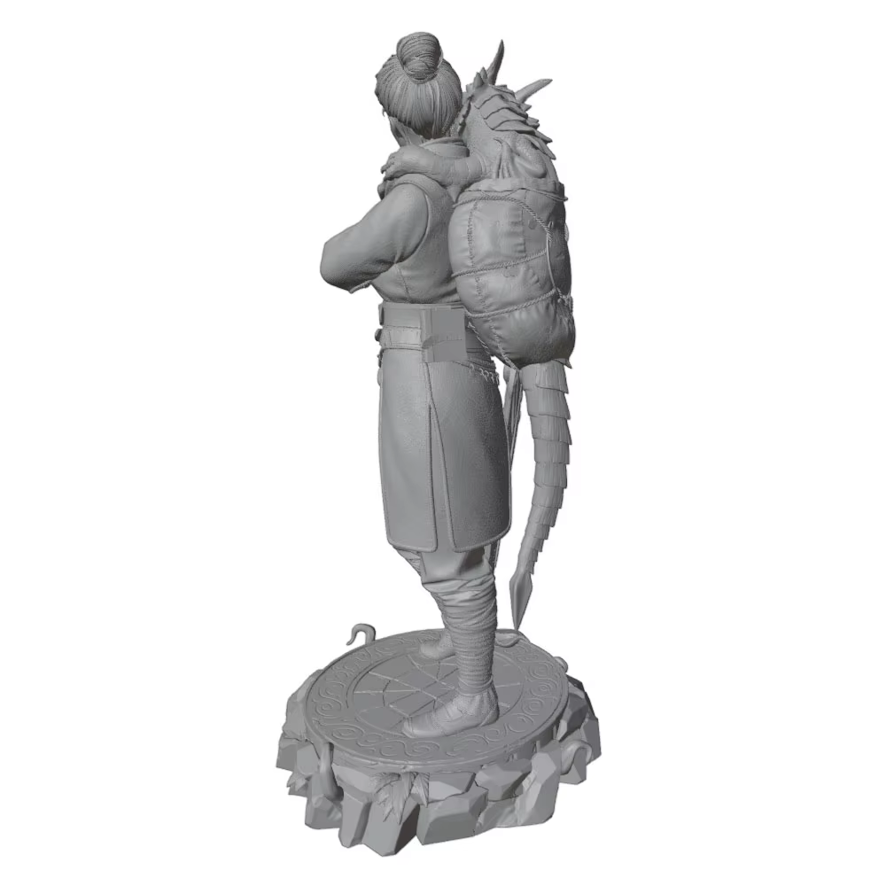Figura de anime GK mini impresa en 3D gris, sin montar ni pintar - imagen 2