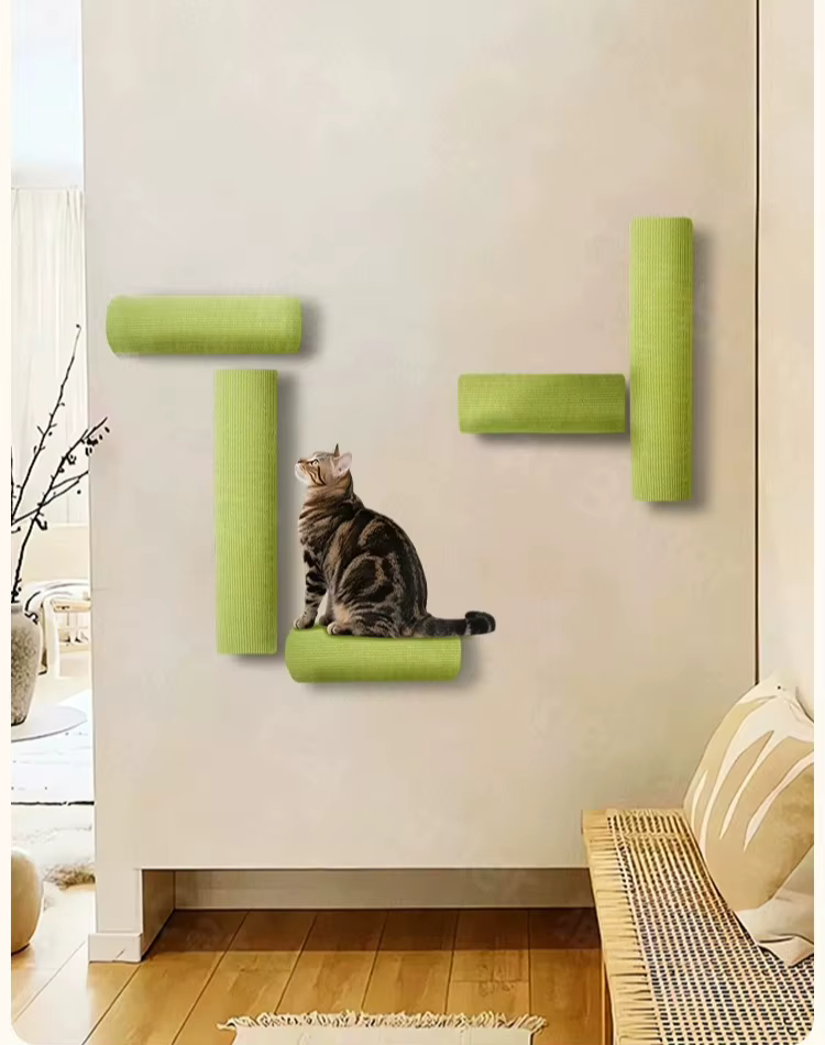 Self-adhesive cat scratching post close-up