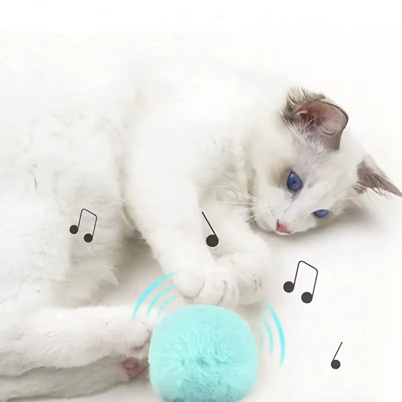 Pelota interactiva con catnip para gatos: juguete sonoro