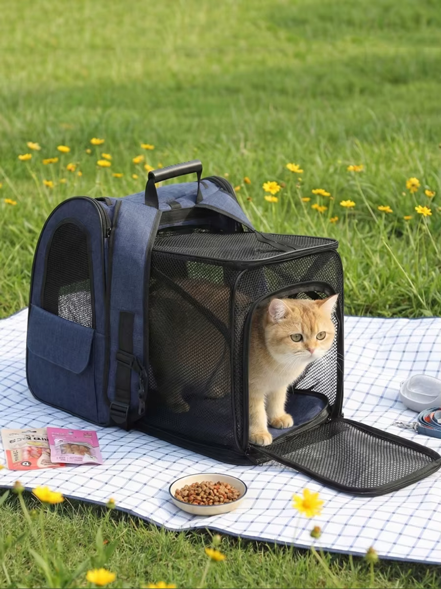 Mochila transportadora gato expandible malla sombra senderismo viaje - imagen 3