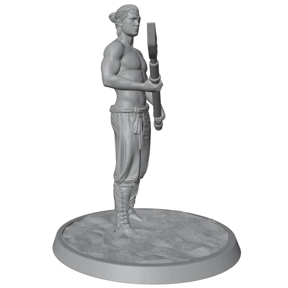 Detalle superior del modelo de figura de marinero pirata