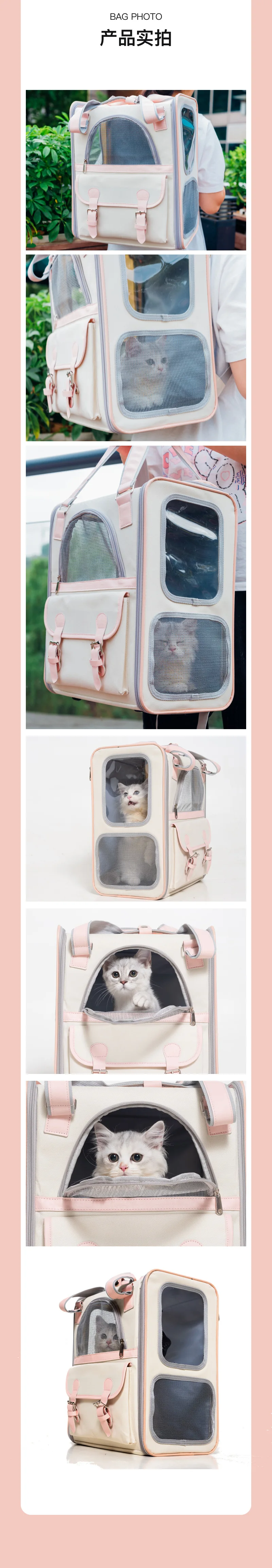 Mochila portátil para mascotas en uso al aire libre
