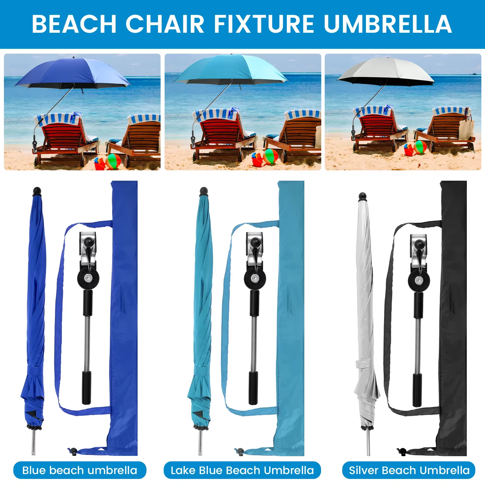 Sombrilla plegable con abrazadera para silla paseo y carrito mascotas - imagen 4