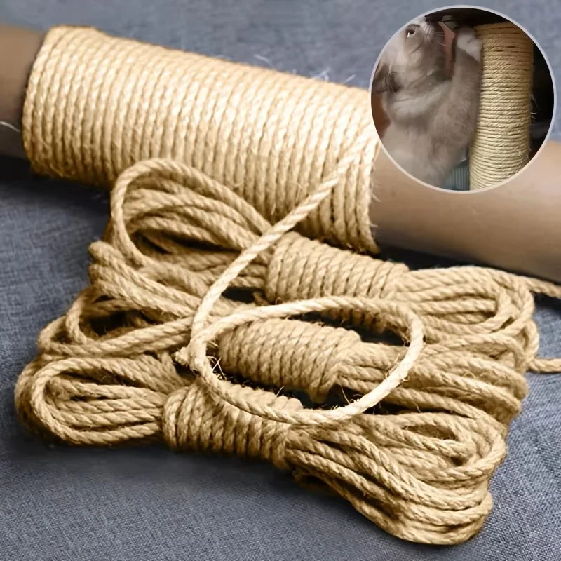 Rascador de sisal natural con cuerda para gatos – protege muebles - imagen 2