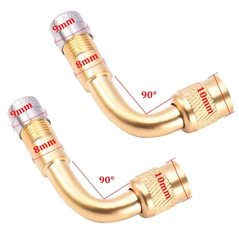 Adaptador de válvula curva 90-135º, extensión para neumáticos - imagen 2
