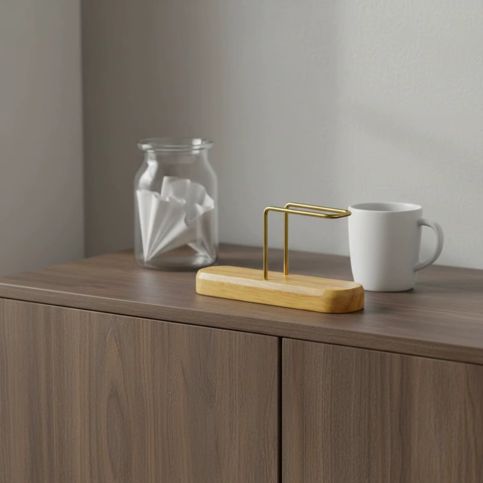 Soporte elevado de madera de nogal para comedero de gatos y perros - imagen 3