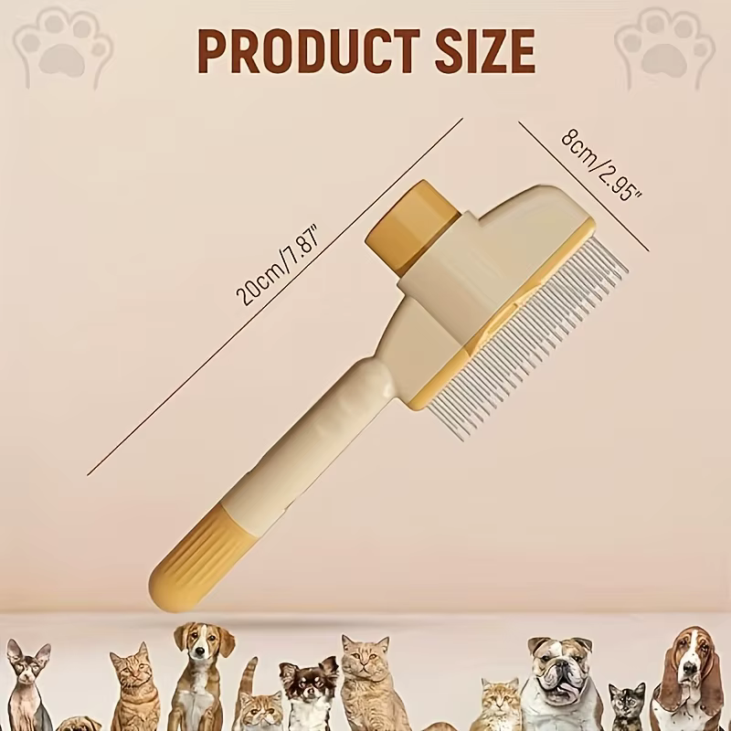 Cepillo autolimpiante para perros y gatos con botón de limpieza - imagen 4