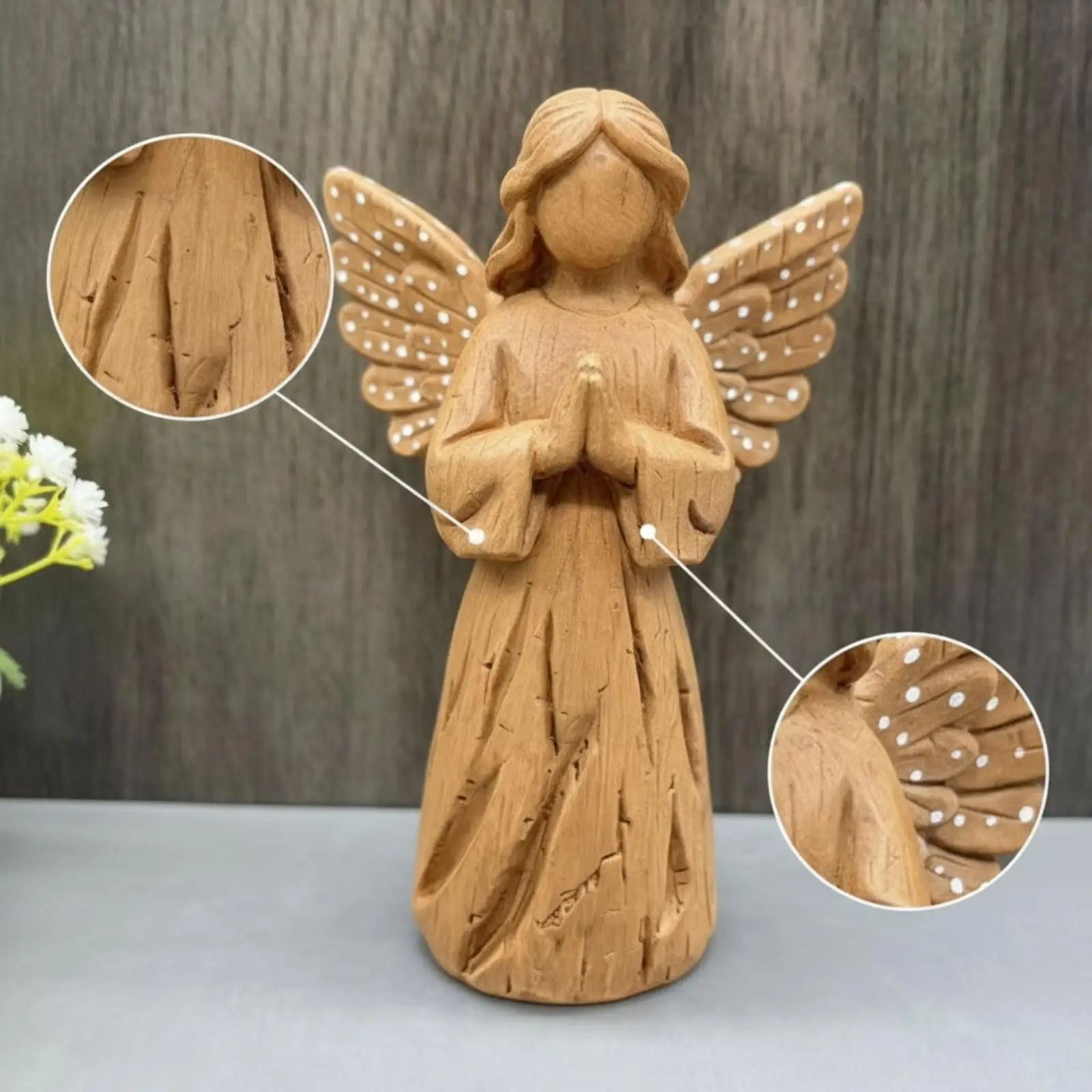 Figura ángel sin rostro esculpida – Decoración creyentes y regalo - imagen 4