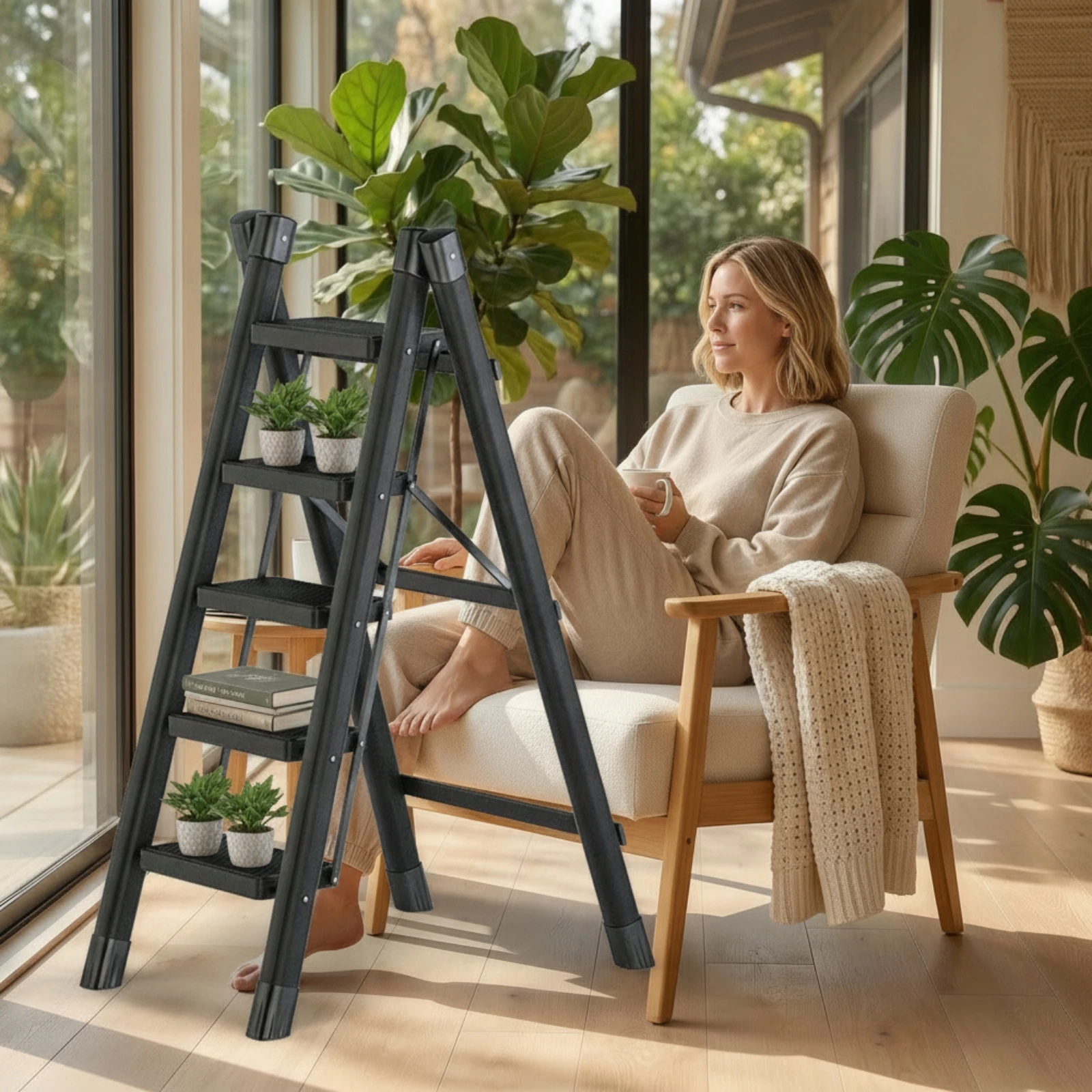 Escalera plegable en A para perros y gatos – Escalones portátiles - imagen 5