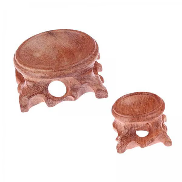 Soporte de madera para esfera decorativa de cristal - imagen 3