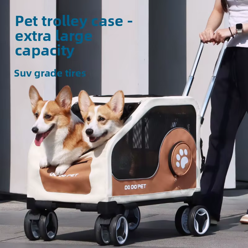 Carrito plegable para perros y gatos medianos – Ruedas silenciosas - imagen 3