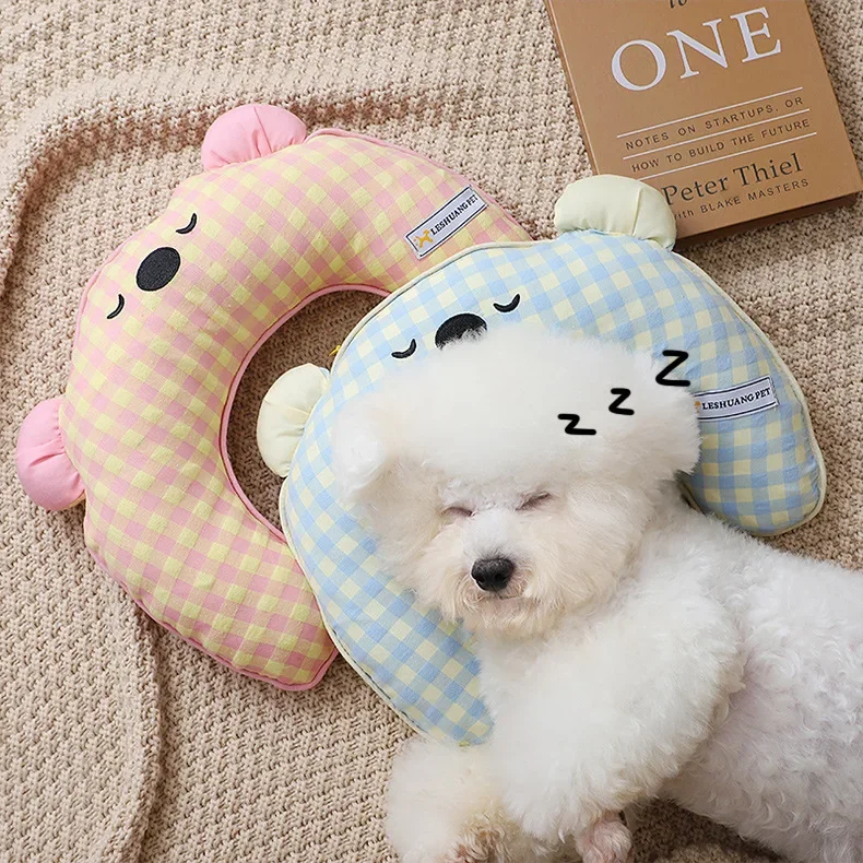 Almohada a cuadros con diseño de oso para mascota