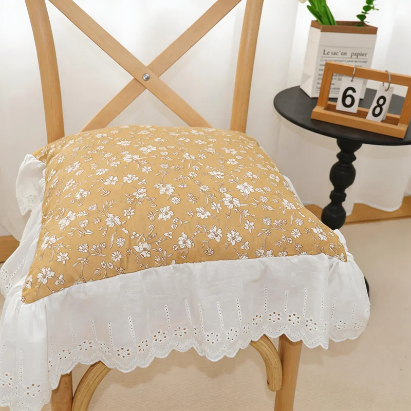 Funda de silla vintage con volantes y bordado floral para el hogar - imagen 4