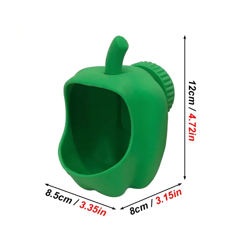 Tazón de alimentación para loros con forma de pimiento rojo