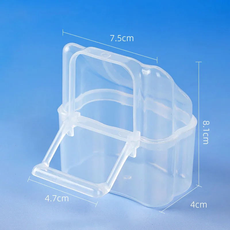Comedero transparente colgante para jaula de aves