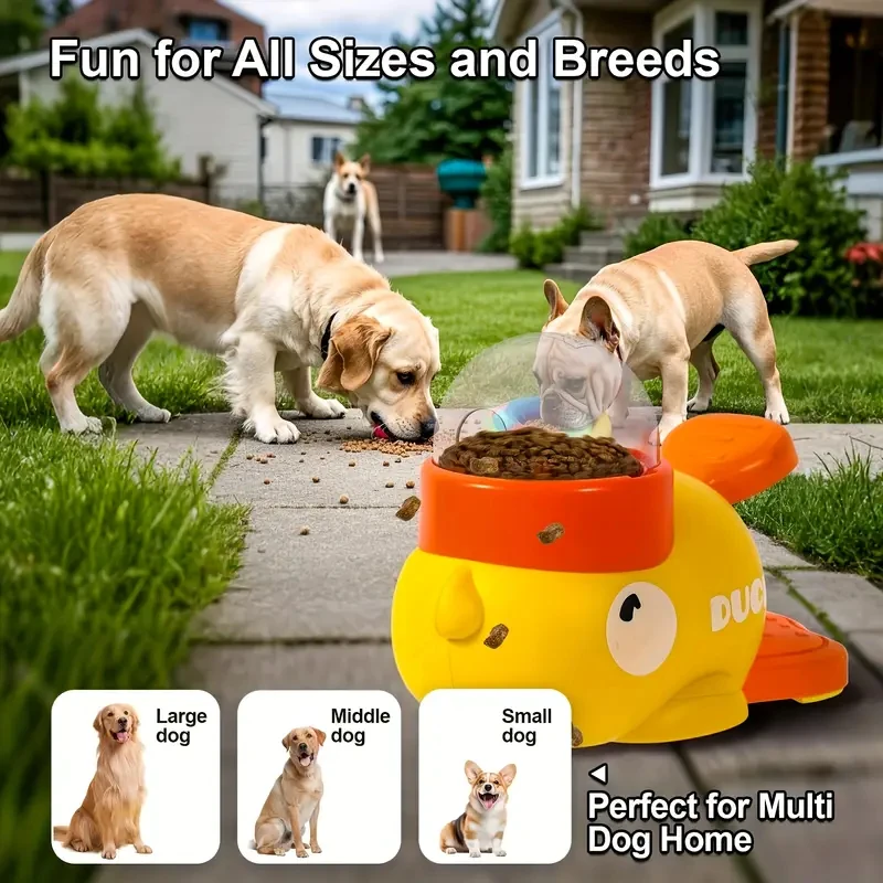 Juguete interactivo para perros con patito amarillo y comida - imagen 2