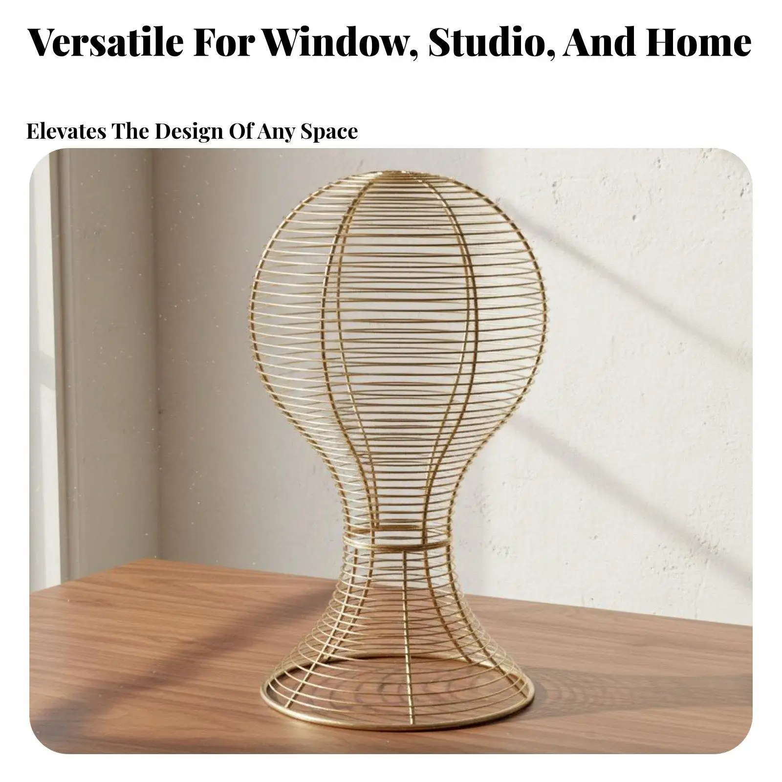 Soporte metálico para sombreros y cabeza maniquí – Base estable, fácil montaje - imagen 2