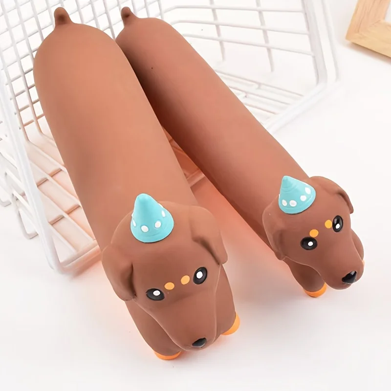 Juguete de dachshund para cachorros en uso