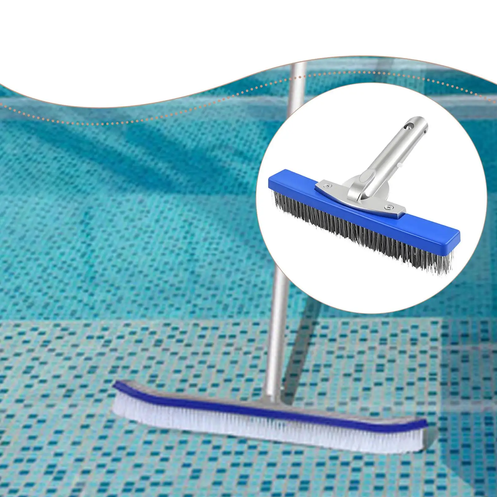 Cepillo piscina de acero inoxidable para paredes y azulejos y pisos - imagen 2