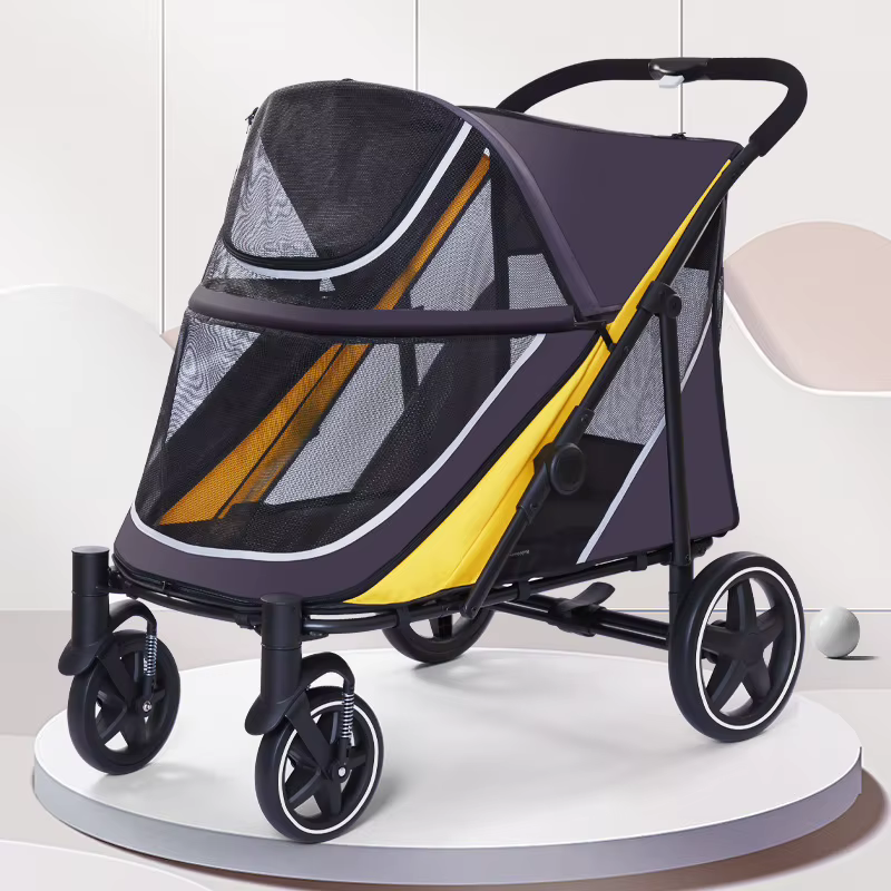 Carrito plegable para perros grandes – Doble puerta y transpirable - imagen 2