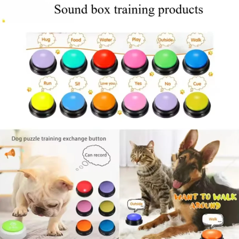 Botones Sonoros Grabables para Perros – Comunicación con Voz Personalizada