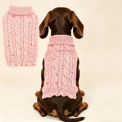 Suéter cálido con purpurina para perro salchicha Dachshund