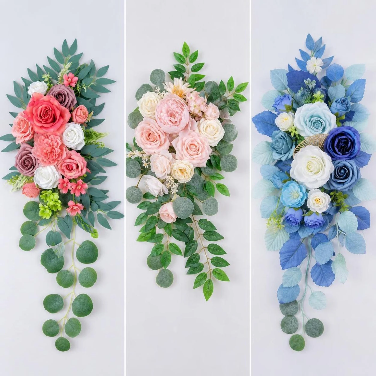 Arco floral de novia para pasillo – Decoración en cascada con flores - imagen 4