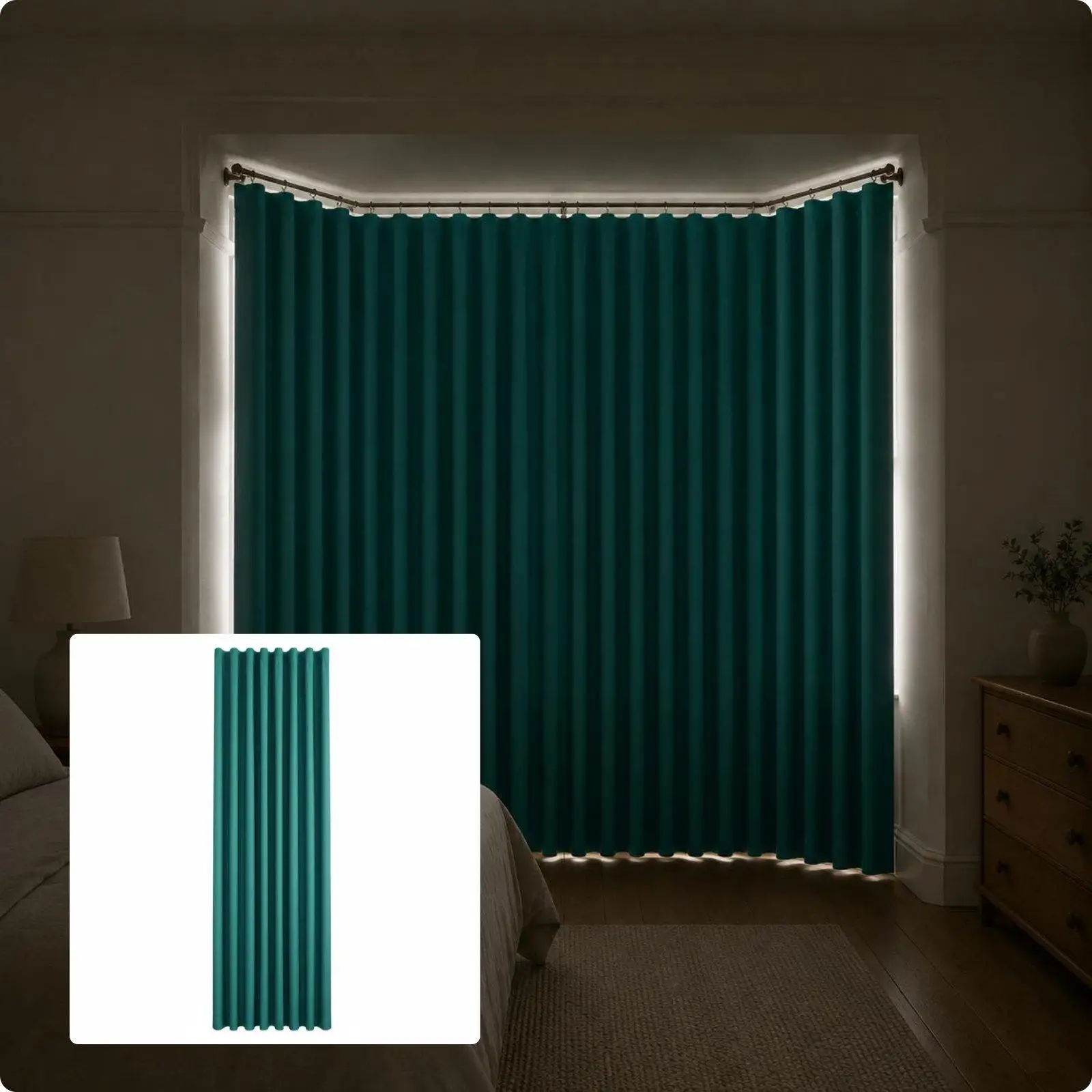 Cortinas Opacas con Ganchos para Dormitorio – Aislamiento Térmico y Privacidad - imagen 4