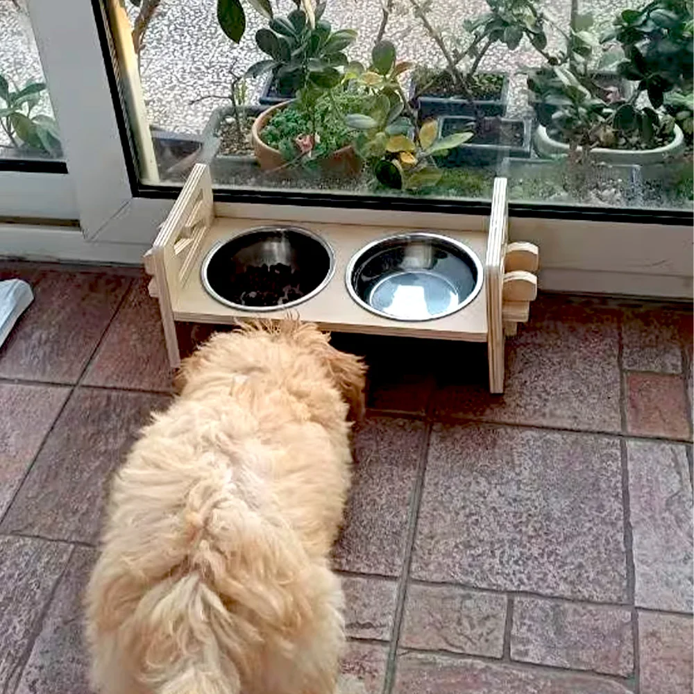 Comedero elevado de acero inoxidable para perros y gatos - imagen 4
