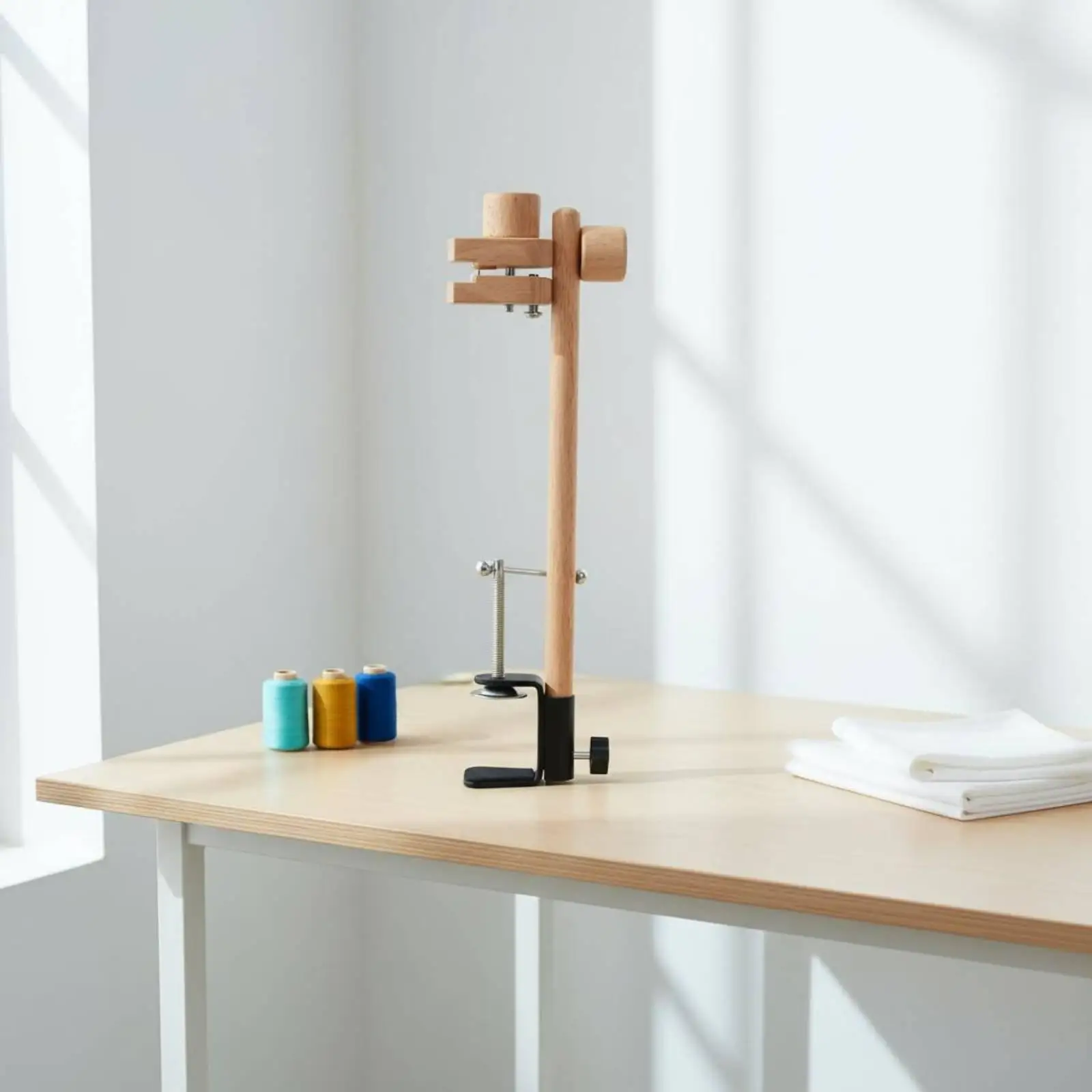 Soporte ajustable bastidor bordado con abrazadera – Aro madera para costura manual - imagen 2