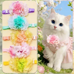 Collar ajustable con lazo floral para perros y gatos