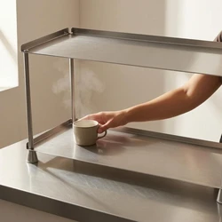 Estante de acero inoxidable para comida de gatos y perros
