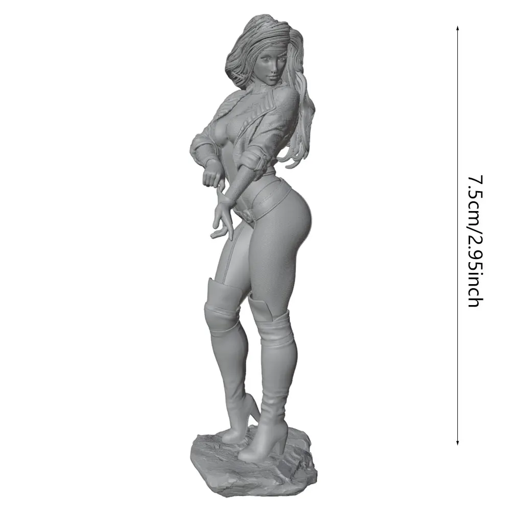 Figura de resina guerrera en pose dinámica