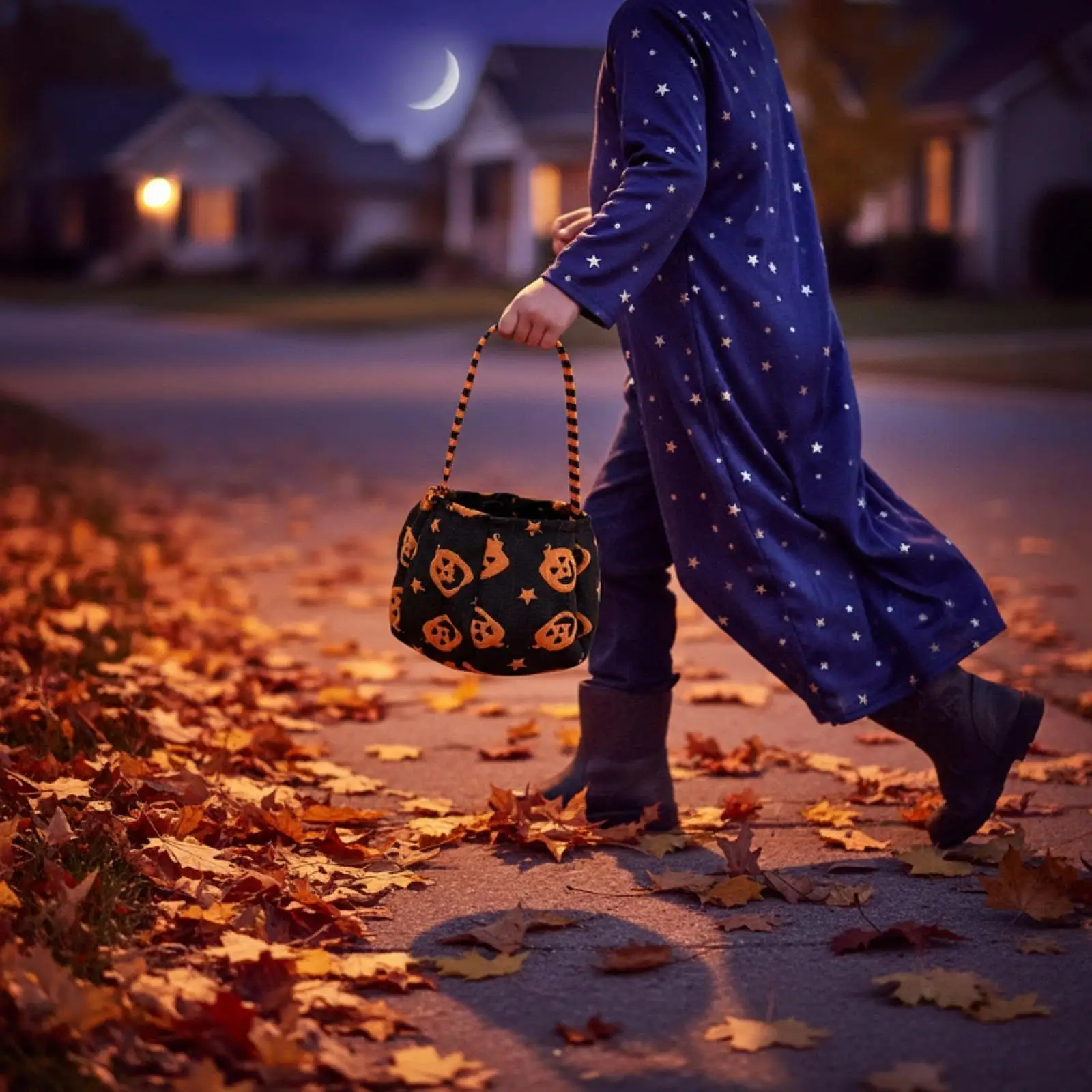 Cubo para dulces de Halloween para niños – Bolsa festiva ligera de desfile - imagen 3