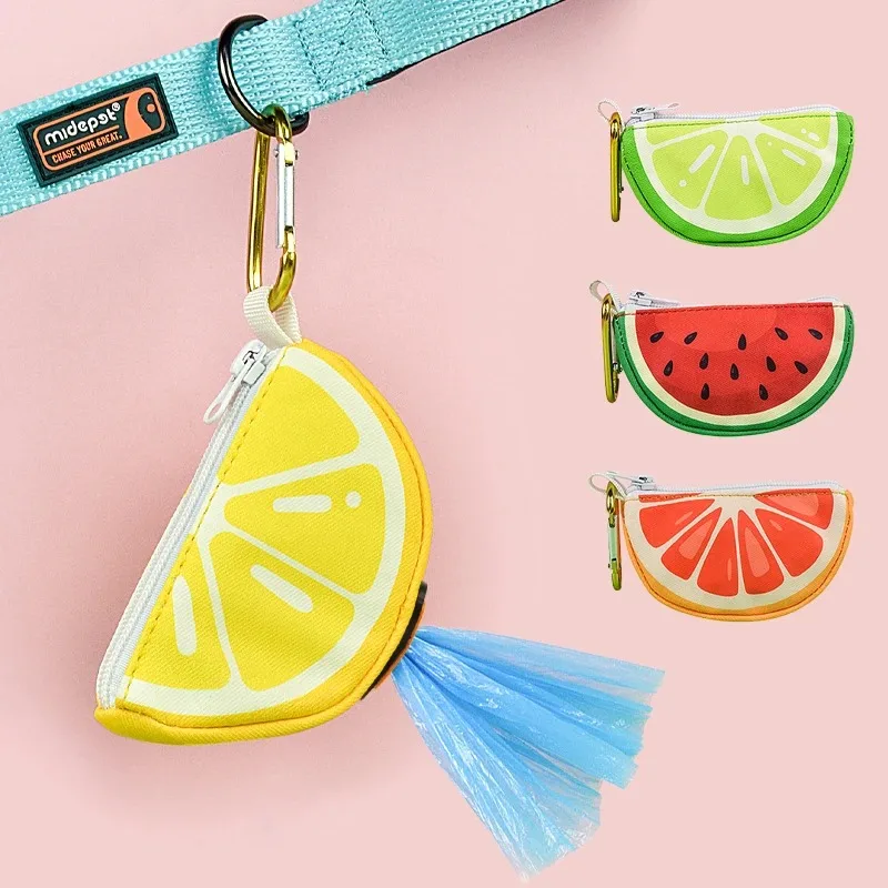Dispensador de bolsas con diseño abstracto en diferentes colores