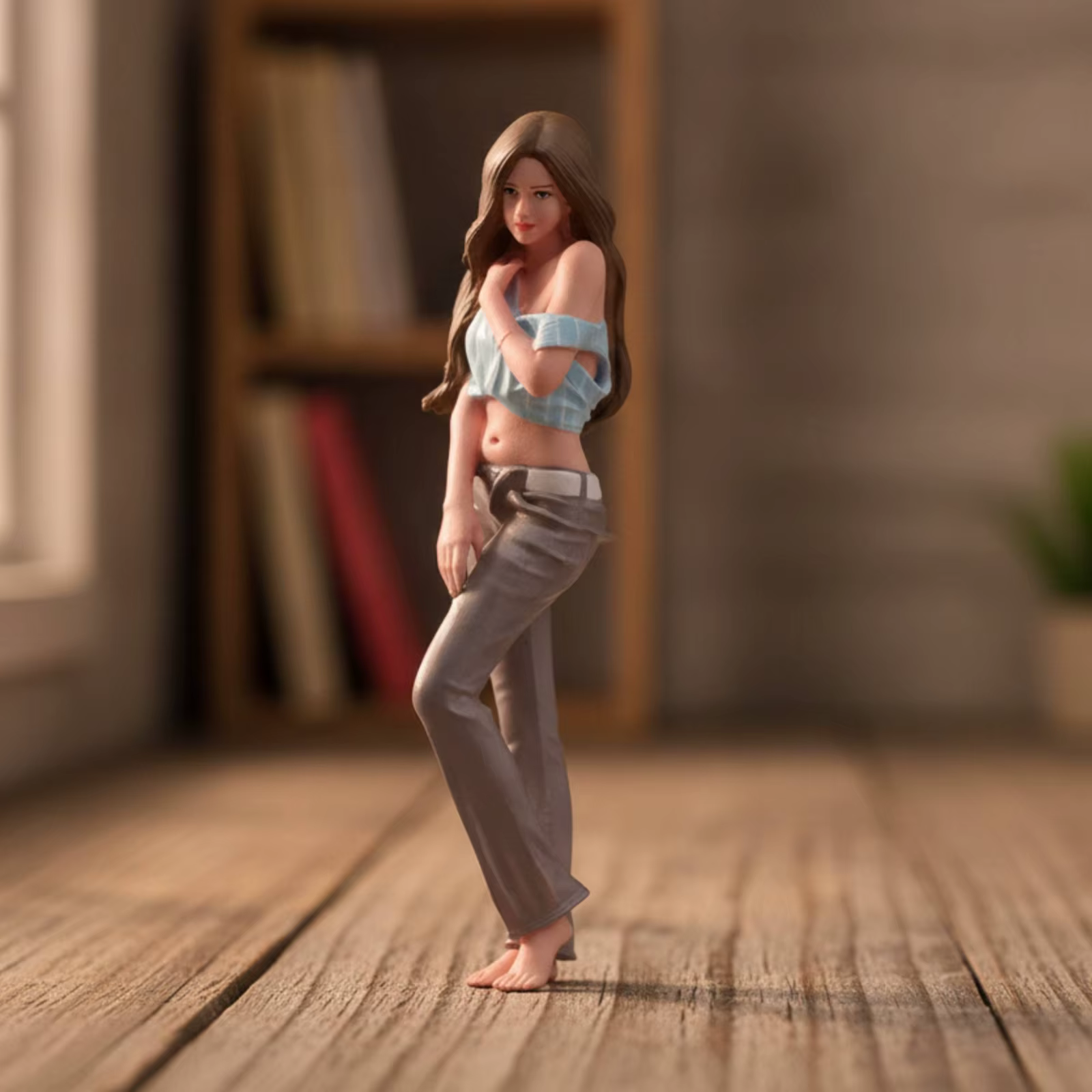Figura femenina de resina para diorama – Miniatura realista coleccionista - imagen 5