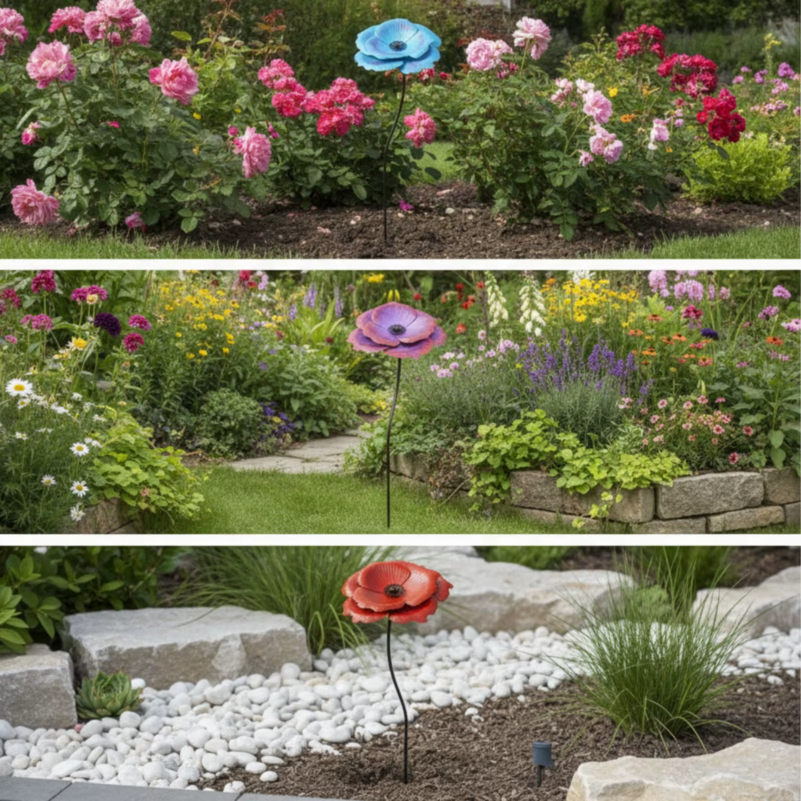 Estaca Decorativa con Flores para Jardín – Hierro Resistente - imagen 5