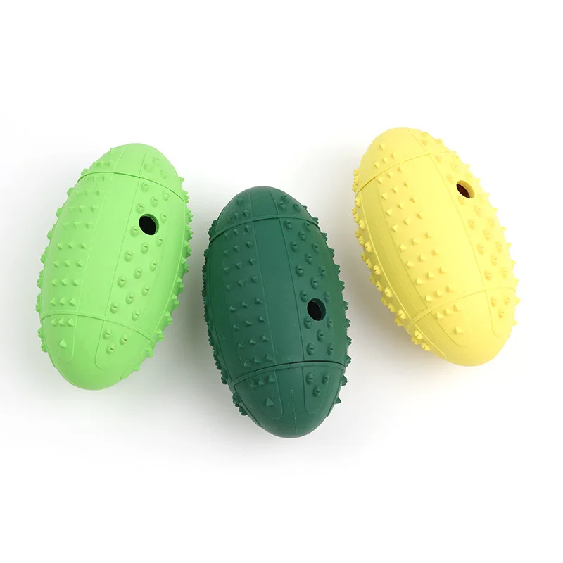 Juguete masticable para perros balón rugby de goma resistente