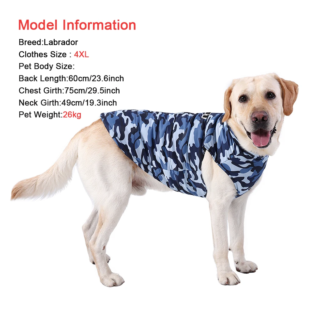 Chaqueta camuflaje para perros grandes