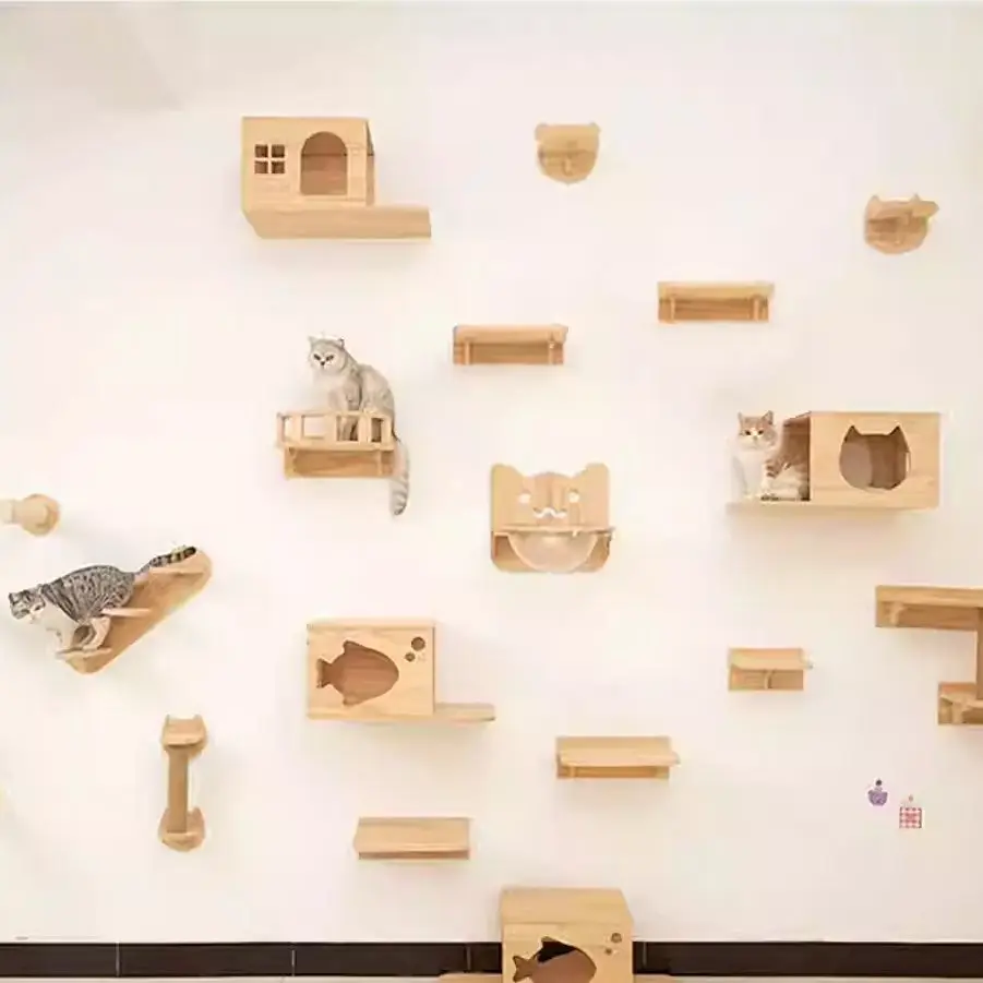 Estantes de madera para gatos