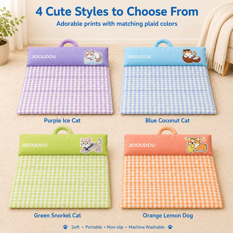 Colchoneta de verano plegable y lavable con almohada para gatos y perros - imagen 5