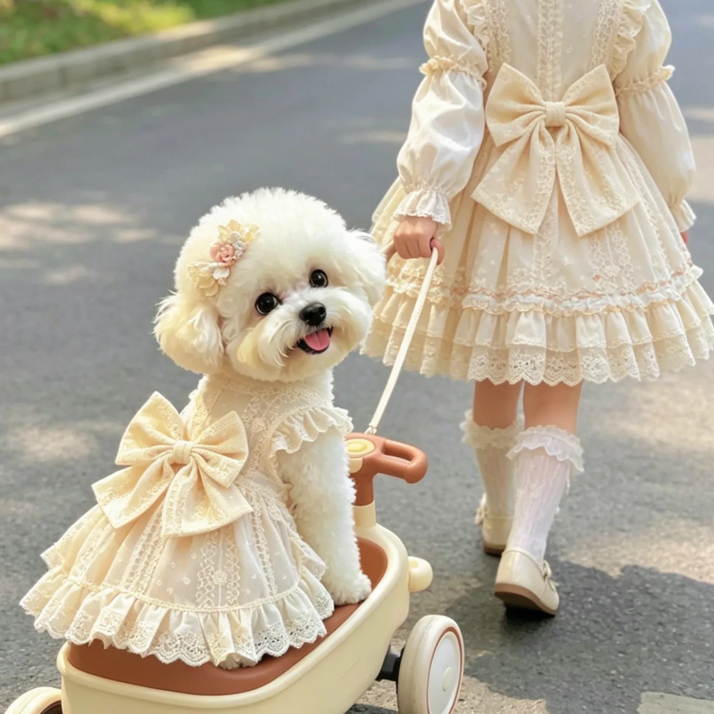 Ropa de verano para perro con lazo y falda ligera – Teddy y Bichón - imagen 5