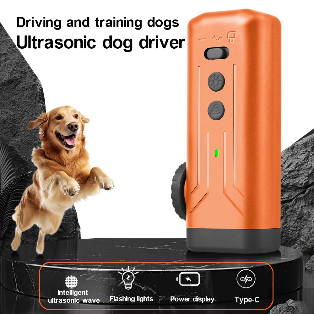 Repelente ultrasónico portátil para perros con linterna integrada